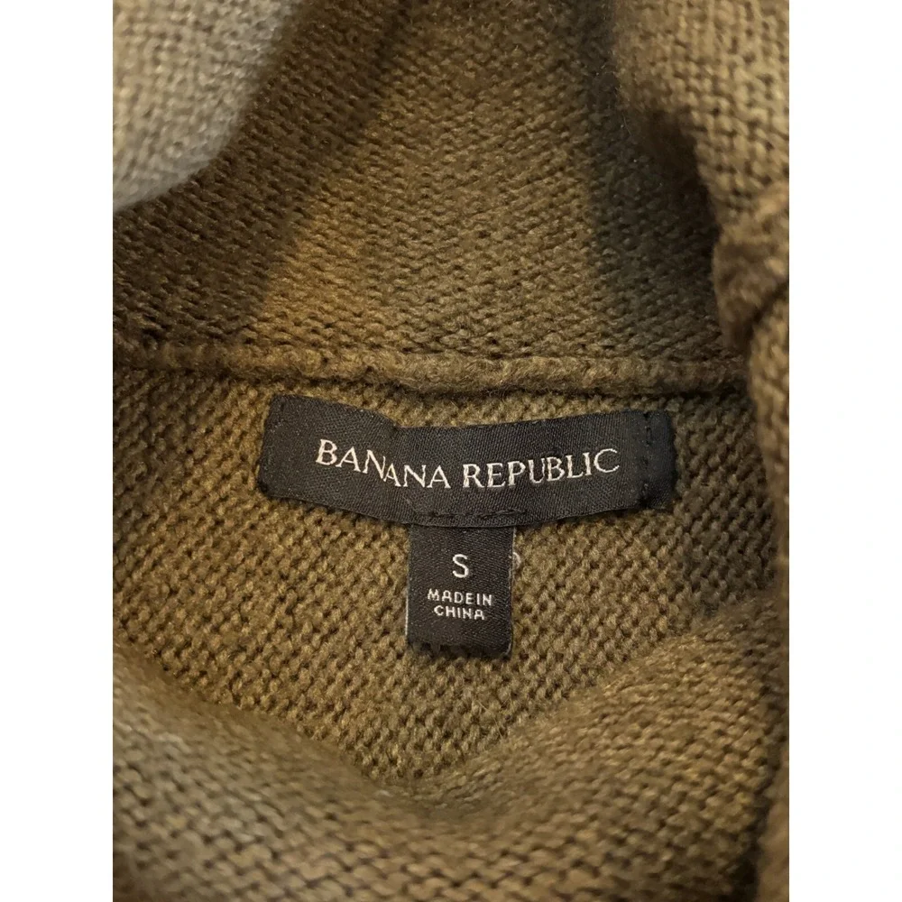 Banana Republic Sweater Womens Small Green Roll Neck Pullover Long Sleeve